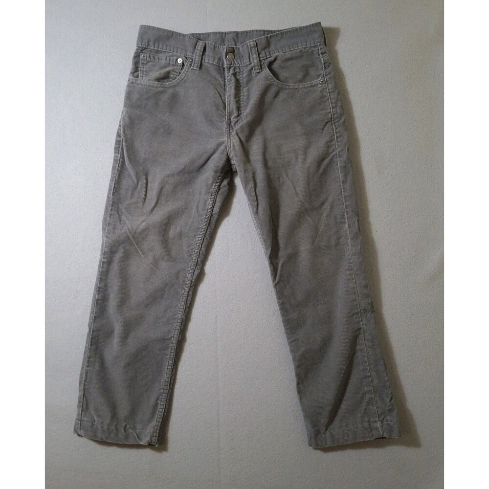 Levis 511 Slim Fit Corduroy Pants Mens 32x25 Olive Green Tan Cords Preppy Hemmed